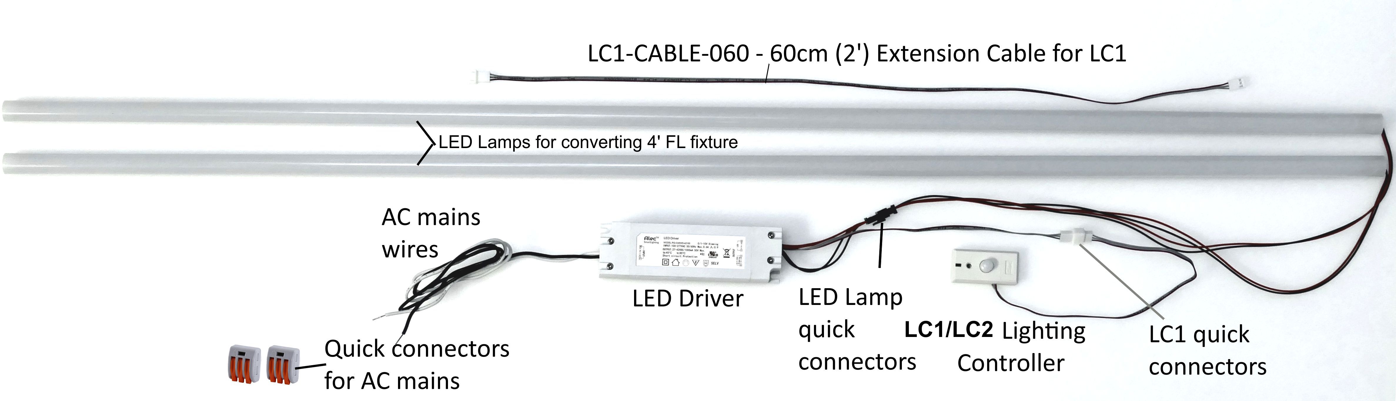 convert fluorescent to led kit